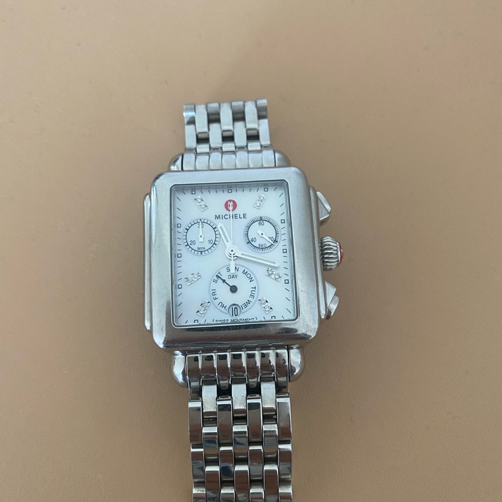 Michele Deco Chronograph 33mm Silver watch - Picture 7 of 7